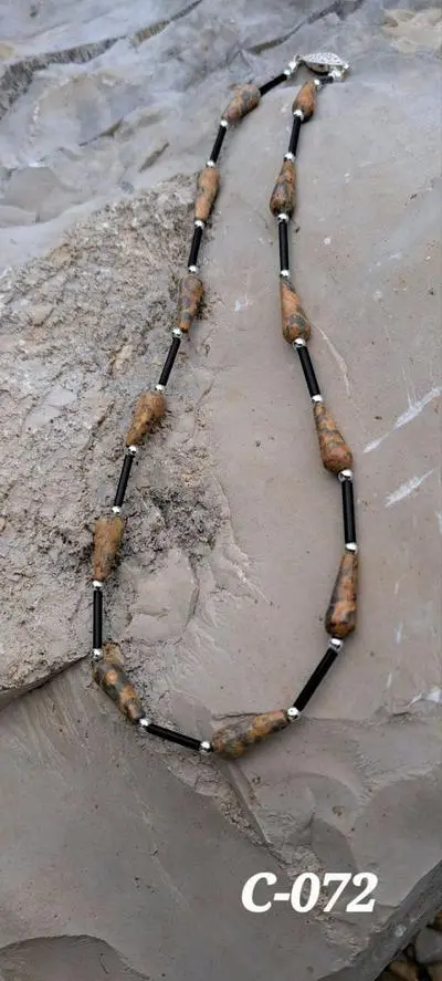 C-072 Collier Holzachat, 44cm, Fr. 69.-