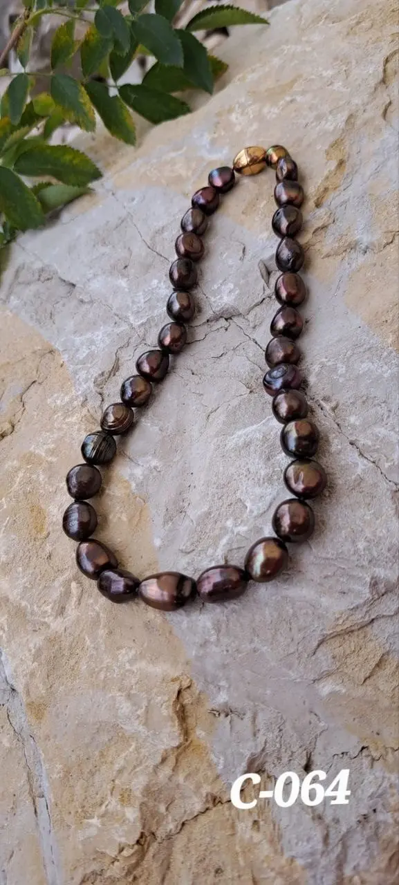 C-064 Collier Süsswasserperlen ca.10-15mm, 41,5cm lang, Magnetschliesse rosasilbervergoldet 925, Fr. 210.-